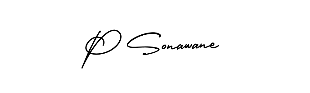 How to make P Sonawane signature? AmerikaSignatureDemo-Regular is a professional autograph style. Create handwritten signature for P Sonawane name. P Sonawane signature style 3 images and pictures png