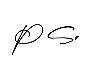 Make a beautiful signature design for name P Sr. With this signature (AmerikaSignatureDemo-Regular) style, you can create a handwritten signature for free. P Sr signature style 3 images and pictures png