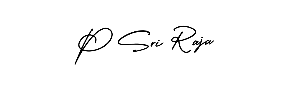 The best way (AmerikaSignatureDemo-Regular) to make a short signature is to pick only two or three words in your name. The name P Sri Raja include a total of six letters. For converting this name. P Sri Raja signature style 3 images and pictures png