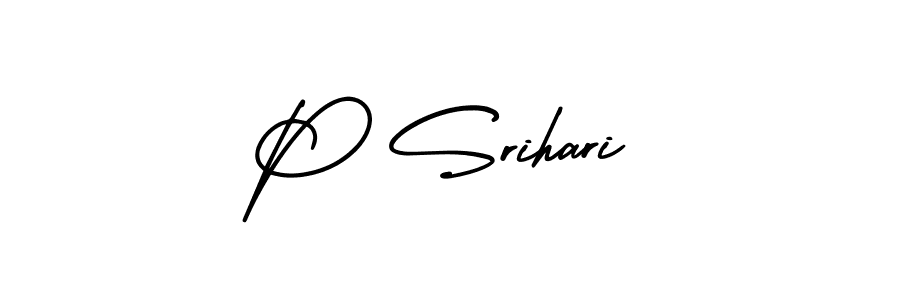 Make a beautiful signature design for name P Srihari. With this signature (AmerikaSignatureDemo-Regular) style, you can create a handwritten signature for free. P Srihari signature style 3 images and pictures png