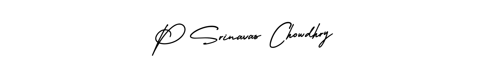 How to make P Srinavas Chowdhry name signature. Use AmerikaSignatureDemo-Regular style for creating short signs online. This is the latest handwritten sign. P Srinavas Chowdhry signature style 3 images and pictures png