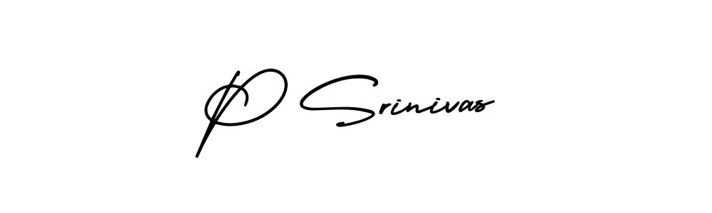 Use a signature maker to create a handwritten signature online. With this signature software, you can design (AmerikaSignatureDemo-Regular) your own signature for name P Srinivas. P Srinivas signature style 3 images and pictures png