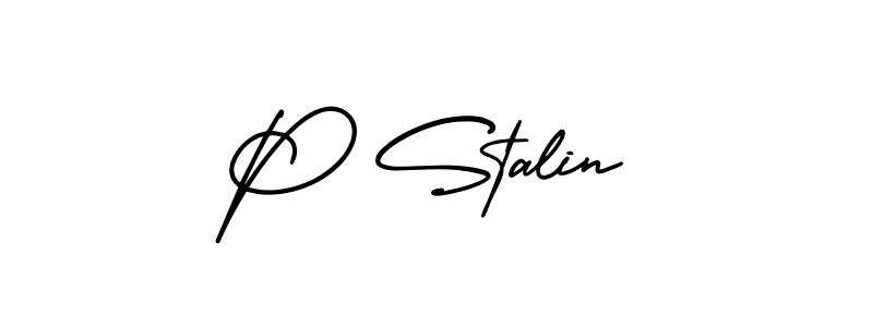 Use a signature maker to create a handwritten signature online. With this signature software, you can design (AmerikaSignatureDemo-Regular) your own signature for name P Stalin. P Stalin signature style 3 images and pictures png