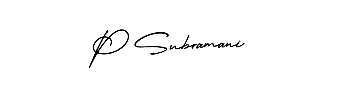 if you are searching for the best signature style for your name P Subramani. so please give up your signature search. here we have designed multiple signature styles  using AmerikaSignatureDemo-Regular. P Subramani signature style 3 images and pictures png