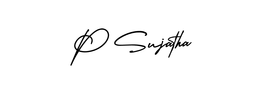 It looks lik you need a new signature style for name P Sujatha. Design unique handwritten (AmerikaSignatureDemo-Regular) signature with our free signature maker in just a few clicks. P Sujatha signature style 3 images and pictures png