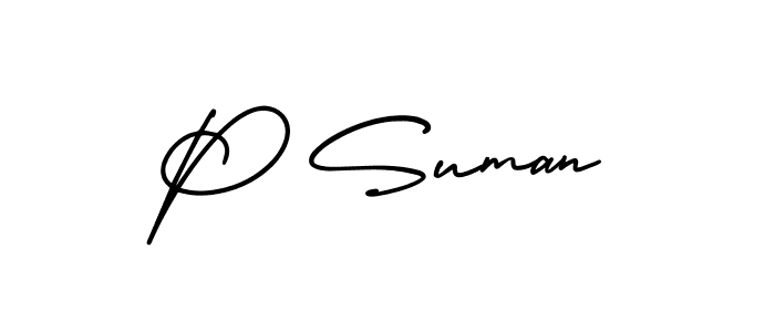 Best and Professional Signature Style for P Suman. AmerikaSignatureDemo-Regular Best Signature Style Collection. P Suman signature style 3 images and pictures png