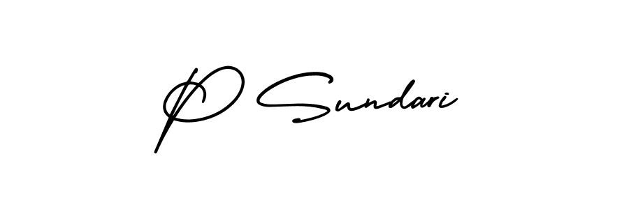 Design your own signature with our free online signature maker. With this signature software, you can create a handwritten (AmerikaSignatureDemo-Regular) signature for name P Sundari. P Sundari signature style 3 images and pictures png