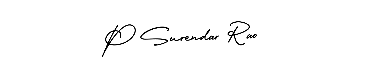 Use a signature maker to create a handwritten signature online. With this signature software, you can design (AmerikaSignatureDemo-Regular) your own signature for name P Surendar Rao. P Surendar Rao signature style 3 images and pictures png