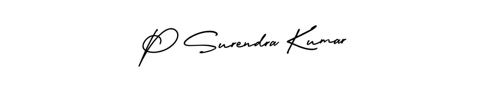 Use a signature maker to create a handwritten signature online. With this signature software, you can design (AmerikaSignatureDemo-Regular) your own signature for name P Surendra Kumar. P Surendra Kumar signature style 3 images and pictures png