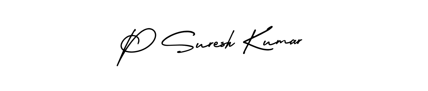 P Suresh Kumar stylish signature style. Best Handwritten Sign (AmerikaSignatureDemo-Regular) for my name. Handwritten Signature Collection Ideas for my name P Suresh Kumar. P Suresh Kumar signature style 3 images and pictures png