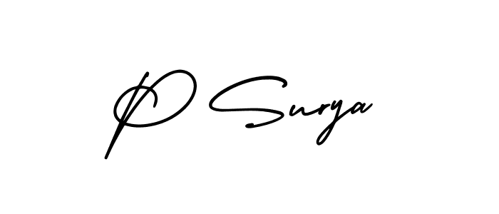 Also You can easily find your signature by using the search form. We will create P Surya name handwritten signature images for you free of cost using AmerikaSignatureDemo-Regular sign style. P Surya signature style 3 images and pictures png