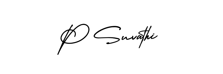 Make a beautiful signature design for name P Suvathi. Use this online signature maker to create a handwritten signature for free. P Suvathi signature style 3 images and pictures png