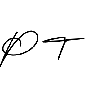 The best way (AmerikaSignatureDemo-Regular) to make a short signature is to pick only two or three words in your name. The name P T include a total of six letters. For converting this name. P T signature style 3 images and pictures png