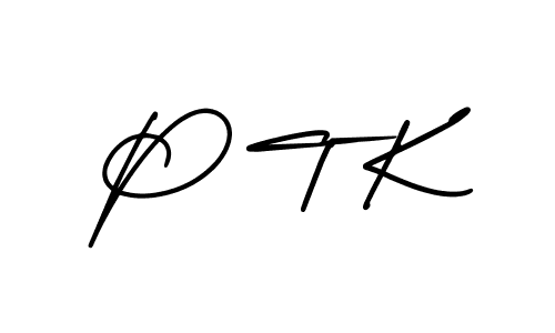 Use a signature maker to create a handwritten signature online. With this signature software, you can design (AmerikaSignatureDemo-Regular) your own signature for name P T K. P T K signature style 3 images and pictures png
