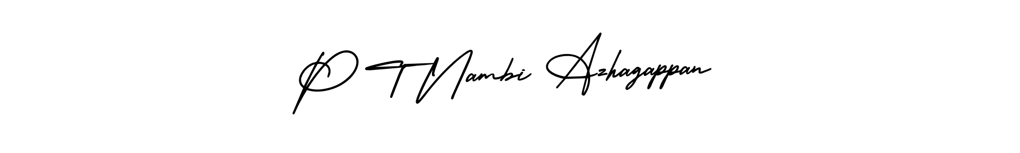 Similarly AmerikaSignatureDemo-Regular is the best handwritten signature design. Signature creator online .You can use it as an online autograph creator for name P T Nambi Azhagappan. P T Nambi Azhagappan signature style 3 images and pictures png
