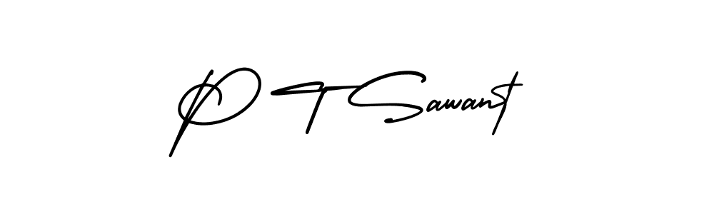 Make a beautiful signature design for name P T Sawant. Use this online signature maker to create a handwritten signature for free. P T Sawant signature style 3 images and pictures png