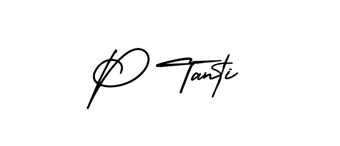 P Tanti stylish signature style. Best Handwritten Sign (AmerikaSignatureDemo-Regular) for my name. Handwritten Signature Collection Ideas for my name P Tanti. P Tanti signature style 3 images and pictures png