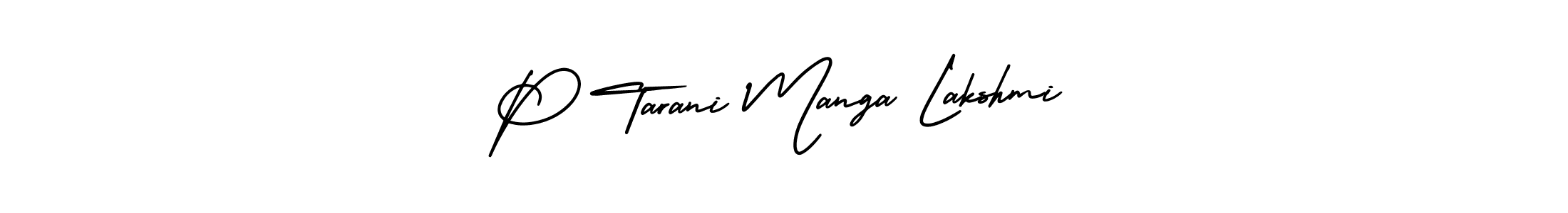 Design your own signature with our free online signature maker. With this signature software, you can create a handwritten (AmerikaSignatureDemo-Regular) signature for name P Tarani Manga Lakshmi. P Tarani Manga Lakshmi signature style 3 images and pictures png