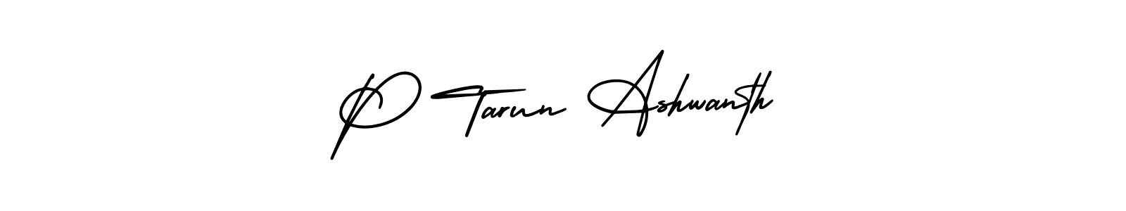 Use a signature maker to create a handwritten signature online. With this signature software, you can design (AmerikaSignatureDemo-Regular) your own signature for name P Tarun Ashwanth. P Tarun Ashwanth signature style 3 images and pictures png