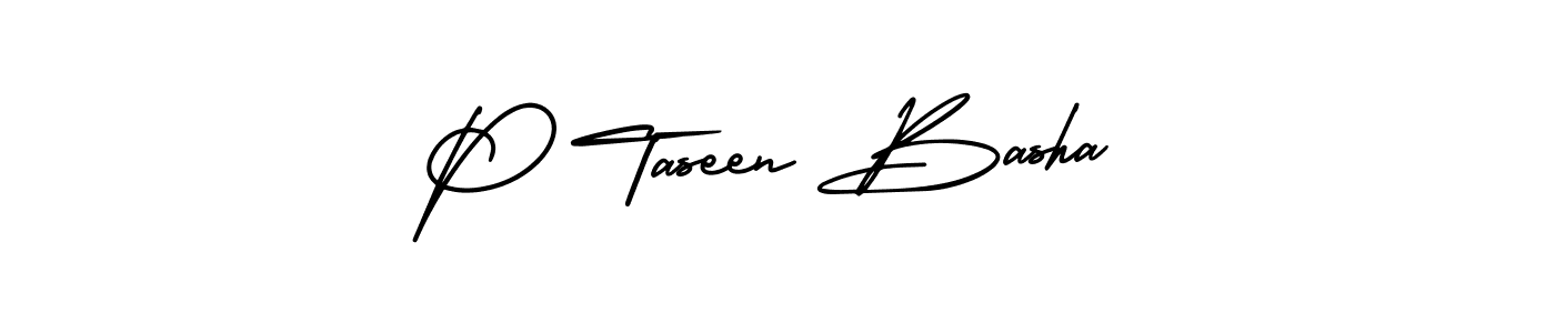 How to make P Taseen Basha signature? AmerikaSignatureDemo-Regular is a professional autograph style. Create handwritten signature for P Taseen Basha name. P Taseen Basha signature style 3 images and pictures png