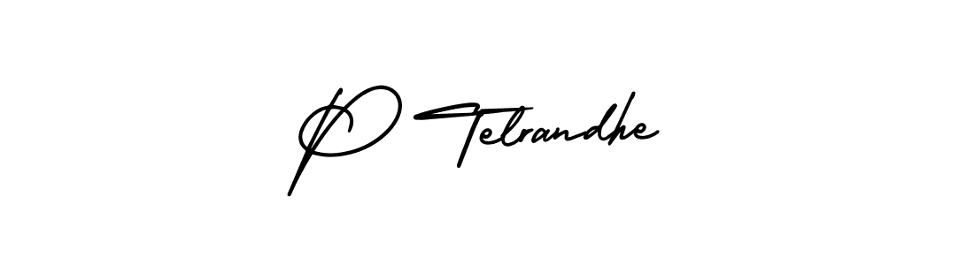 Make a beautiful signature design for name P Telrandhe. With this signature (AmerikaSignatureDemo-Regular) style, you can create a handwritten signature for free. P Telrandhe signature style 3 images and pictures png