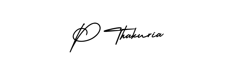 if you are searching for the best signature style for your name P Thakuria. so please give up your signature search. here we have designed multiple signature styles  using AmerikaSignatureDemo-Regular. P Thakuria signature style 3 images and pictures png