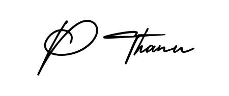 Generate high-definition signature styles for P Thanu. The AmerikaSignatureDemo-Regular typeface ensures crisp legibility and sophisticated design. P Thanu signature style 3 images and pictures png