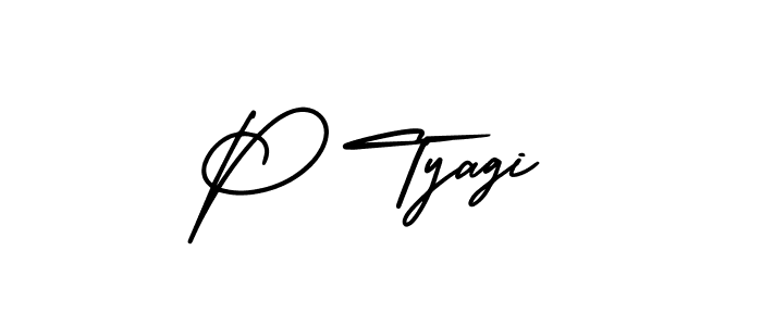 Use a signature maker to create a handwritten signature online. With this signature software, you can design (AmerikaSignatureDemo-Regular) your own signature for name P Tyagi. P Tyagi signature style 3 images and pictures png