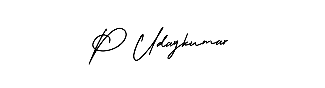 The best way (AmerikaSignatureDemo-Regular) to make a short signature is to pick only two or three words in your name. The name P Udaykumar include a total of six letters. For converting this name. P Udaykumar signature style 3 images and pictures png
