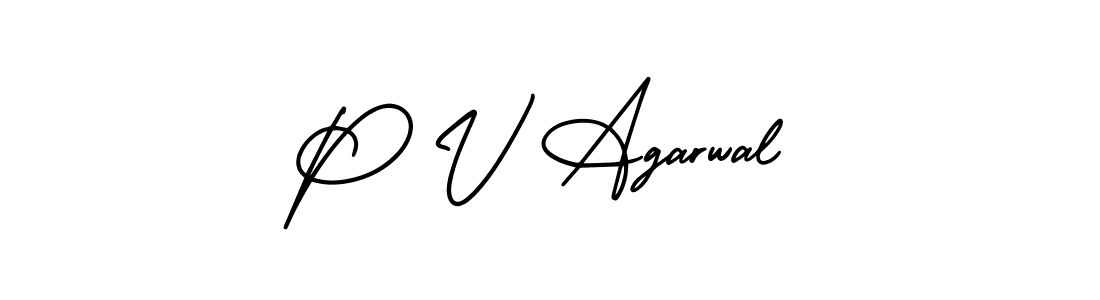 Design your own signature with our free online signature maker. With this signature software, you can create a handwritten (AmerikaSignatureDemo-Regular) signature for name P V Agarwal. P V Agarwal signature style 3 images and pictures png