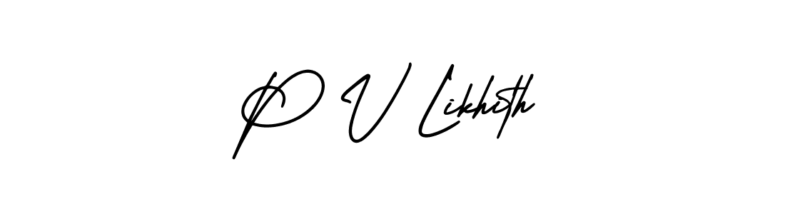 Make a beautiful signature design for name P V Likhith. With this signature (AmerikaSignatureDemo-Regular) style, you can create a handwritten signature for free. P V Likhith signature style 3 images and pictures png