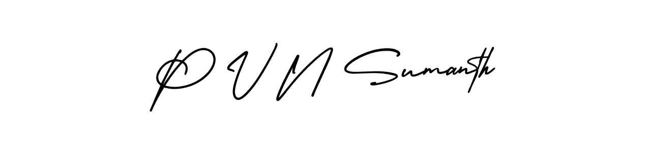 Design your own signature with our free online signature maker. With this signature software, you can create a handwritten (AmerikaSignatureDemo-Regular) signature for name P V N Sumanth. P V N Sumanth signature style 3 images and pictures png