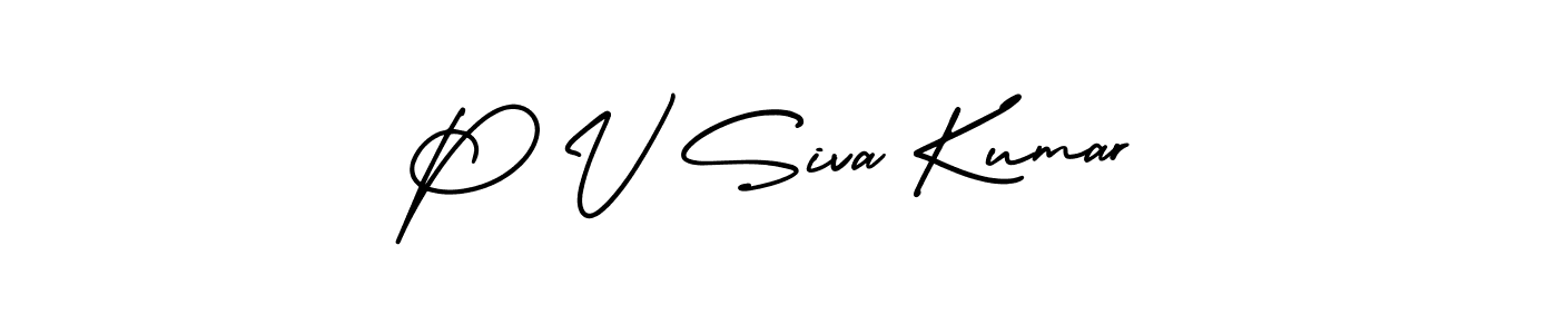 This is the best signature style for the P V Siva Kumar name. Also you like these signature font (AmerikaSignatureDemo-Regular). Mix name signature. P V Siva Kumar signature style 3 images and pictures png