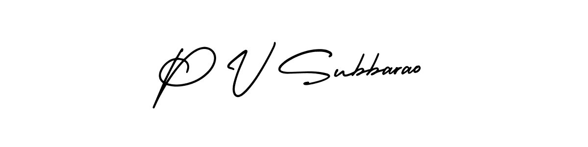 Use a signature maker to create a handwritten signature online. With this signature software, you can design (AmerikaSignatureDemo-Regular) your own signature for name P V Subbarao. P V Subbarao signature style 3 images and pictures png