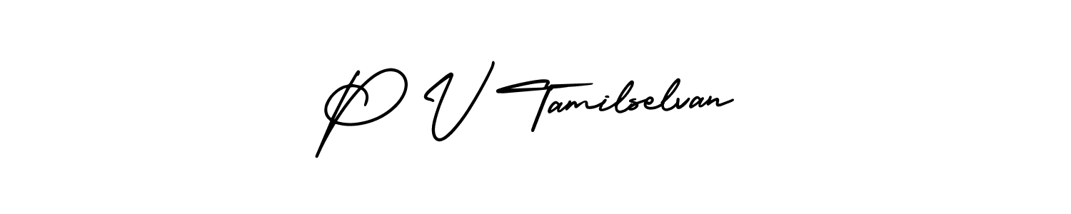 This is the best signature style for the P V Tamilselvan name. Also you like these signature font (AmerikaSignatureDemo-Regular). Mix name signature. P V Tamilselvan signature style 3 images and pictures png