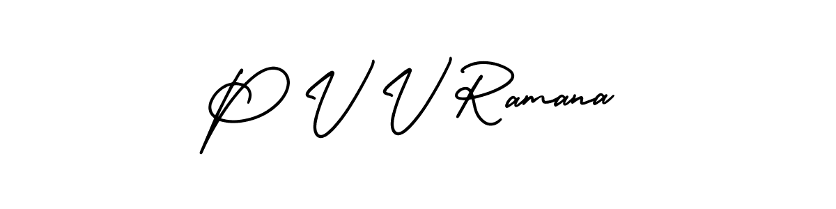 Design your own signature with our free online signature maker. With this signature software, you can create a handwritten (AmerikaSignatureDemo-Regular) signature for name P V V Ramana. P V V Ramana signature style 3 images and pictures png