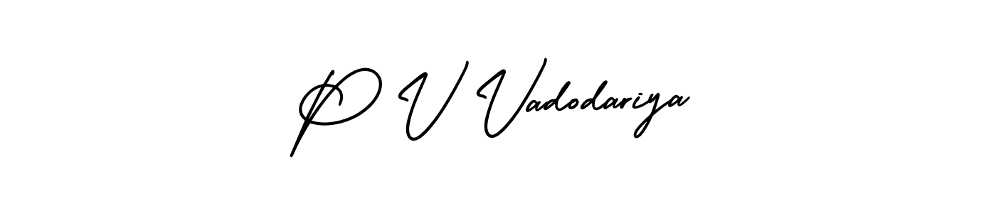 Make a short P V Vadodariya signature style. Manage your documents anywhere anytime using AmerikaSignatureDemo-Regular. Create and add eSignatures, submit forms, share and send files easily. P V Vadodariya signature style 3 images and pictures png