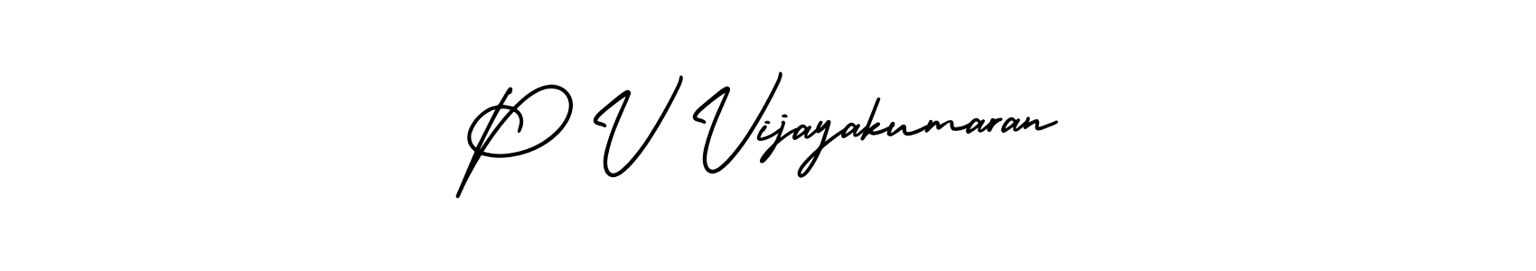 Create a beautiful signature design for name P V Vijayakumaran. With this signature (AmerikaSignatureDemo-Regular) fonts, you can make a handwritten signature for free. P V Vijayakumaran signature style 3 images and pictures png