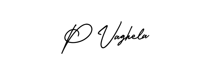 Use a signature maker to create a handwritten signature online. With this signature software, you can design (AmerikaSignatureDemo-Regular) your own signature for name P Vaghela. P Vaghela signature style 3 images and pictures png