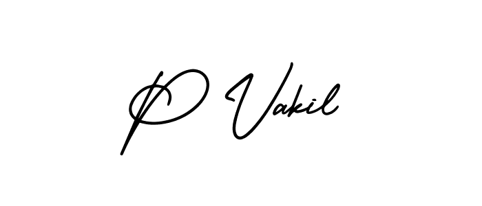 How to make P Vakil signature? AmerikaSignatureDemo-Regular is a professional autograph style. Create handwritten signature for P Vakil name. P Vakil signature style 3 images and pictures png