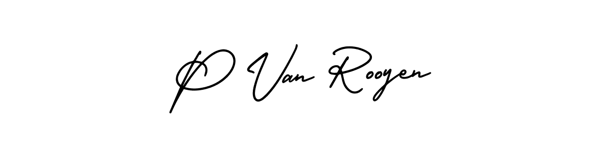 The best way (AmerikaSignatureDemo-Regular) to make a short signature is to pick only two or three words in your name. The name P Van Rooyen include a total of six letters. For converting this name. P Van Rooyen signature style 3 images and pictures png