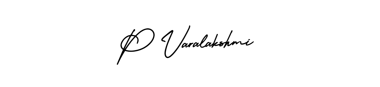 Make a beautiful signature design for name P Varalakshmi. With this signature (AmerikaSignatureDemo-Regular) style, you can create a handwritten signature for free. P Varalakshmi signature style 3 images and pictures png