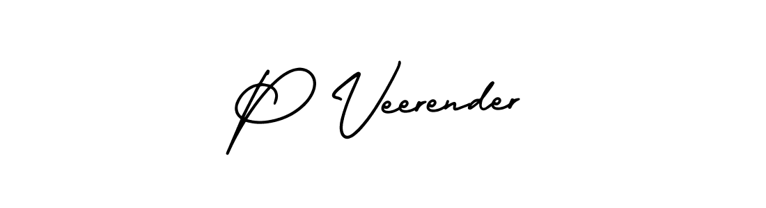 Also You can easily find your signature by using the search form. We will create P Veerender name handwritten signature images for you free of cost using AmerikaSignatureDemo-Regular sign style. P Veerender signature style 3 images and pictures png
