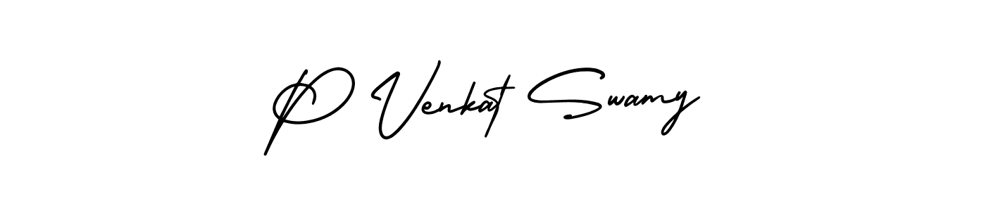Make a beautiful signature design for name P Venkat Swamy. With this signature (AmerikaSignatureDemo-Regular) style, you can create a handwritten signature for free. P Venkat Swamy signature style 3 images and pictures png