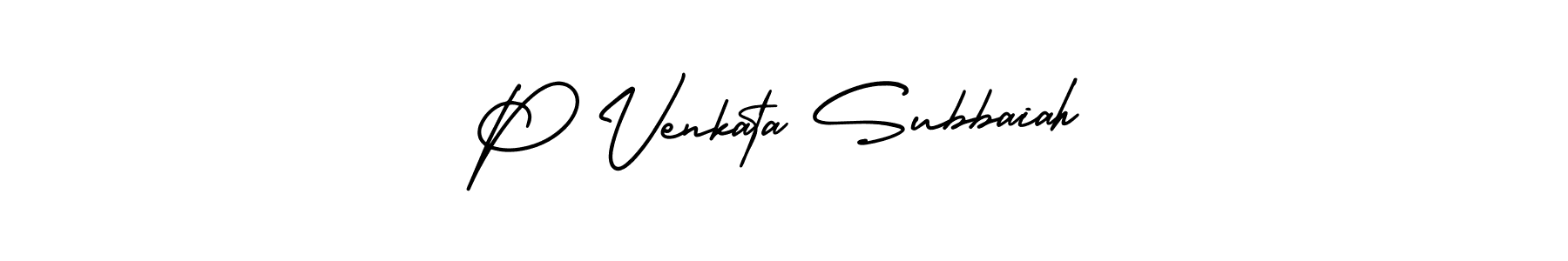 How to make P Venkata Subbaiah signature? AmerikaSignatureDemo-Regular is a professional autograph style. Create handwritten signature for P Venkata Subbaiah name. P Venkata Subbaiah signature style 3 images and pictures png