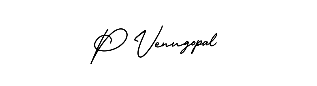 The best way (AmerikaSignatureDemo-Regular) to make a short signature is to pick only two or three words in your name. The name P Venugopal include a total of six letters. For converting this name. P Venugopal signature style 3 images and pictures png