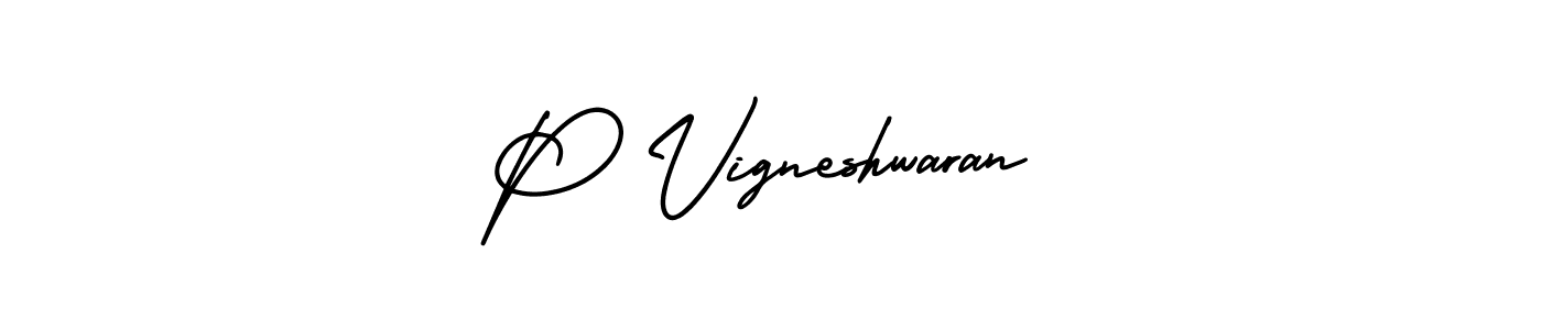 Create a beautiful signature design for name P Vigneshwaran. With this signature (AmerikaSignatureDemo-Regular) fonts, you can make a handwritten signature for free. P Vigneshwaran signature style 3 images and pictures png