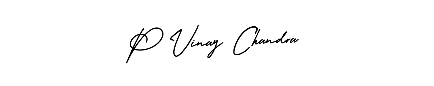 Design your own signature with our free online signature maker. With this signature software, you can create a handwritten (AmerikaSignatureDemo-Regular) signature for name P Vinay Chandra. P Vinay Chandra signature style 3 images and pictures png