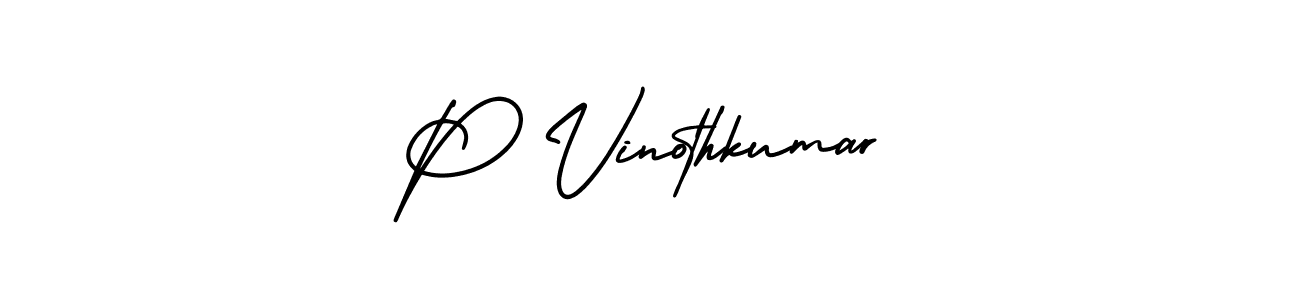 You should practise on your own different ways (AmerikaSignatureDemo-Regular) to write your name (P Vinothkumar) in signature. don't let someone else do it for you. P Vinothkumar signature style 3 images and pictures png