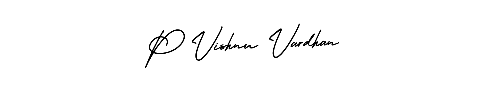 Design your own signature with our free online signature maker. With this signature software, you can create a handwritten (AmerikaSignatureDemo-Regular) signature for name P Vishnu Vardhan. P Vishnu Vardhan signature style 3 images and pictures png